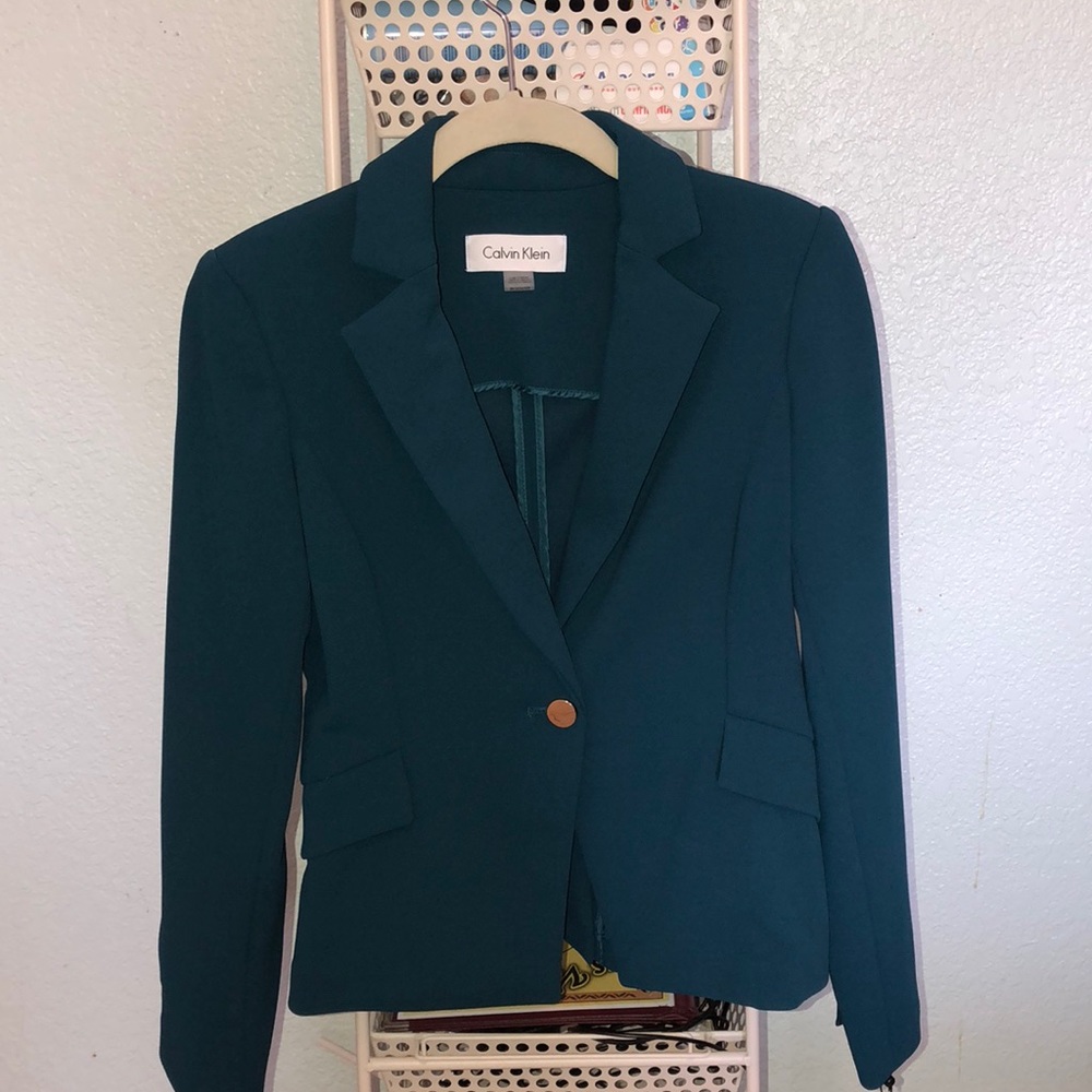 Calvin Klein Teal Petite Blazer